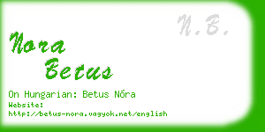 nora betus business card